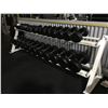 Image 1 : SET OF DUMBELLS 5LB - 60LB TOTAL 920LB. INCLUDES RACK