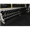 Image 2 : LARGE RACK OF DUMBELLS 30LB - 130 LB. TOTAL 3,130 LB INCLUDES RACK