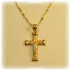 Image 1 : Solid 14K Gold Crucifix 3Tone Rose Yellow White