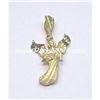 Image 1 : 14K SOLID YELLOW GOLD ANGEL PENDANT CHARM 1" 1.5G
