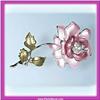 Image 1 : PINK ROSE PIN BROOCH 24K GOLD SWAROVSKI CRYSTALS