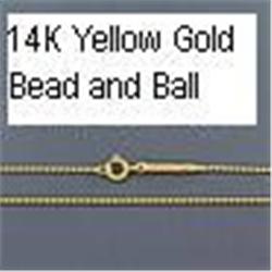 SOLID 14K GOLD 20 CHAIN 4G NECKLACE BEAD N BALL G