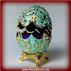 FABERGE BLUE 24K GOLD & SWAROVSKI CRYSTAL EGG BOX