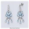 Image 1 : Solid Silver Blue Topaz Drop Dangle Earrings