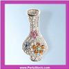 Image 1 : FLOWER VASE PIN BROOCH 24K GOLD SWAROVSKI CRYSTAL