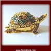 Image 1 : MOMMY BABY TURTLE GOLD CRYSTAL JEWELRY BOX MOTHER