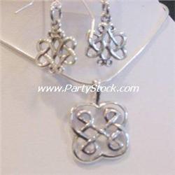 STERLING SILVER CELTIC NECKLACE & EARRINGS SET