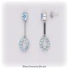 Image 1 : Solid Sterling Silver Blue Topaz Drop Earrings Dangle