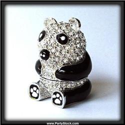 PANDA BEAR 24K GOLD SWAROVSKI CRYSTAL JEWELRY BOX