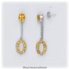 Image 1 : Solid Sterling Silver Citrine Drop Earrings Dangle