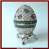 Image 1 : PLATINUM FLOWERED FABERGE EGG BOX GOLD & CRYSTALS