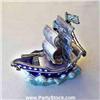 Image 1 : SAILBOAT! PIRATE SHIP! 24K GOLD CRYSTALS BOAT BOX
