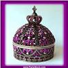 Image 1 : DOMED MOROCCAN GOLD SWAROVSKI CRYSTAL JEWELRY BOX