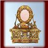 Image 1 : 24K GOLD VANITY SWAROVSKI CRYSTAL JEWELRY BOX DOL