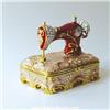 Image 1 : 24K GOLD RED SEWING MACHINE SWAROVSKI CRYSTAL BOX