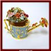 Image 1 : GOLD WATERING CAN SWAROVSKI CRYSTAL GARDEN BOX