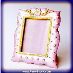 24K GOLD BABY PINK SWAROVSKI CRYSTAL PHOTO FRAME