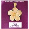 Image 1 : Child's Solid 14K Gold Plumeria Pendant Charm NEW
