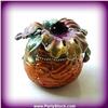 Image 1 : ORCHID JEWELRY BOX! 24K GOLD & SWAROVSKI CRYSTALS