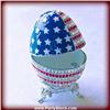 Image 1 : PATRIOTIC USA FLAG EGG BOX SWAROVSKI CRYSTAL GOLD