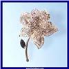 Image 1 : LARGE ROSE PIN BROOCH 24K GOLD SWAROVSKI CRYSTALS