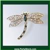 Image 1 : DRAGONFLY PIN BROOCH 24K GOLD SWAROVSKI CRYSTALS