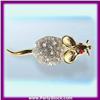 Image 1 : MOUSE PIN BROOCH 24K GOLD SWAROVSKI CRYSTAL WHITE