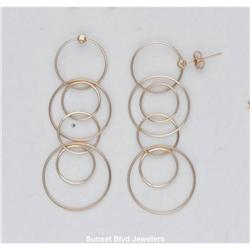 New 2" Solid 14K Yellow Gold HOOPS Earrings BIG
