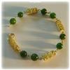 Image 3 : SOLID 14K FILIGREE GOLD GENUINE JADE BRACELET