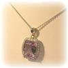 Image 4 : GENUINE PINK AMETHYST DIAMOND PENDANT NECKLACE