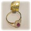 Image 2 : Genuine Ruby Diamond Ring 14K Gold Sz.6.5