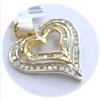 Image 1 : BIG! SOLID GOLD GENUINE DIAMOND HEART PENDANT