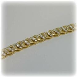 3 CARAT GENUINE DIAMOND BRACELET 14K GOLD  CTW YELLOW