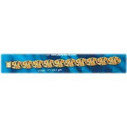 25g! 7 14K Solid Gold Bracelet Flowers Morning Glory