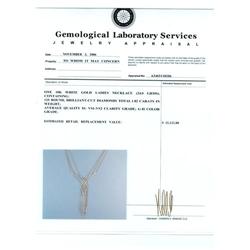 $12K 18K White Gold Diamond Necklace MultiStrand