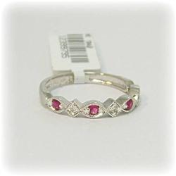 SOLID 14K GOLD RUBY DIAMOND RING SIZE 7 ETERNITY