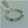 Image 4 : SOLID 14K GOLD RUBY DIAMOND RING SIZE 7 ETERNITY