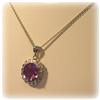 Image 2 : 14K WHITE GOLD 3 CARAT AMETHYST DIAMOND NECKLACE 16"