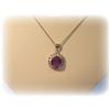 Image 5 : 14K WHITE GOLD 3 CARAT AMETHYST DIAMOND NECKLACE 16"
