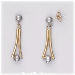 New 1" Solid 14K Gold Dangle Drop Earrings YG