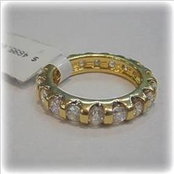 2 Carat Genuine Diamond Eternity Ring Sz.6 14K Gold Solid