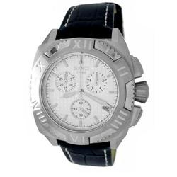 BIG Mens Chronograph Swiss Watch Leather NEW