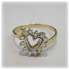 Image 2 : Genuine Diamond Heart Ring Solid 14K Gold Sz. 6.5 Solid 14K Yellow Gold