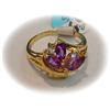 Image 1 : Genuine Amethyst Diamond Ring Solid 10K Sz.6.5