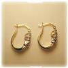 Image 2 : 14K GOLD GENUINE DIAMOND HOOPS HUGGIES EARRINGS