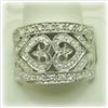 Image 1 : HEART GENUINE Diamond Ring 14K White Gold BIG
