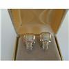 Image 1 : BIG GENUINE DIAMOND 14K GOLD SILVER EARRINGS POSTS