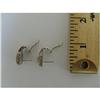 Image 3 : BIG GENUINE DIAMOND 14K GOLD SILVER EARRINGS POSTS