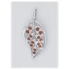 Image 1 : Garnet Necklace Charm Pendant LEAF Genuine