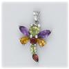 Image 2 : Dragonfly Pendant Citrine Peridot Amethyst BIG